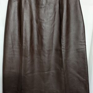 Bagatelle Dark Brown Leather Pencil Skirt
